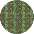 thumbnail image 1 of Ahgly Company Machine Washable Indoor Round Transitional Green Onion Green Area Rugs, 5' Round, 1 of 7