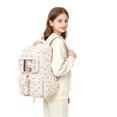 thumbnail image 2 of Heart Dot Print Polyester Backpack , Large Capacity Lightweight Casual Daypack with Breathable Padded Shoulder Straps, Multi-Pocket Storage Bag for Daily Commuting & Travel, 2 of 9