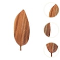 thumbnail image 6 of Fancyes Leaf Shaped Wooden Tray Plate Decorative Tray Home Decor Serving Tray Tea Tray for Food Coffee Table Eating Restaurant Snacks 38cmx15cmx2cm, 6 of 8