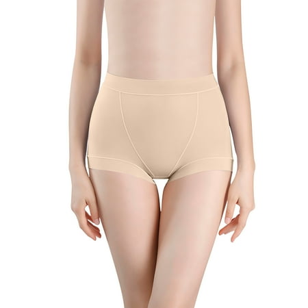Scyoekwg Women s Underwear Comfort Hip Lifting Stretchy Solid Color High Waisted Underwear Hipster Panties Ladies Underpants Underpants(Beige XL)