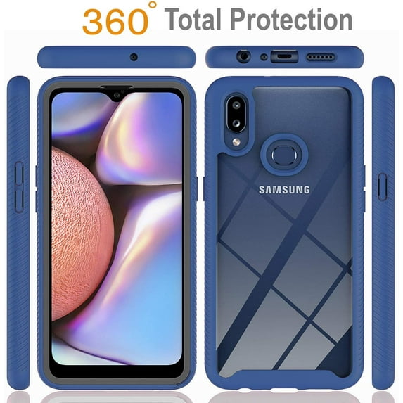 Samsung Galaxy A20S Case, Transparent Drop Proof Phone Cover (Blue)