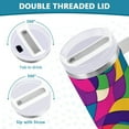 thumbnail image 3 of Yayeee 40oz Stainless Steel Tumbler with Straw and Handle Double-Wall Insulated Travel Water Bottle, Colorful Plaid, 3 of 8