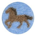 thumbnail image 4 of Horse Socks 2-Pack Fuzzy Horses (Light Blue Heather/Oatmeal Heather, Medium), 4 of 6