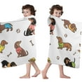 thumbnail image 4 of Dachshund Footprint Bone Hooded Bath Towel，60"x35" for Ages 3 To 12 Kids, Quick Dry Lightweight Soft Microfiber Hood Beach Towel Cover Up for Kids, 4 of 7