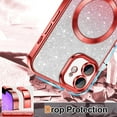 thumbnail image 5 of Cute Luxury Case for Apple iPhone 11 Glitter Magnetic Case for Girls Women Bling Sparkle Shining Glitter Luxury, Red, 5 of 6