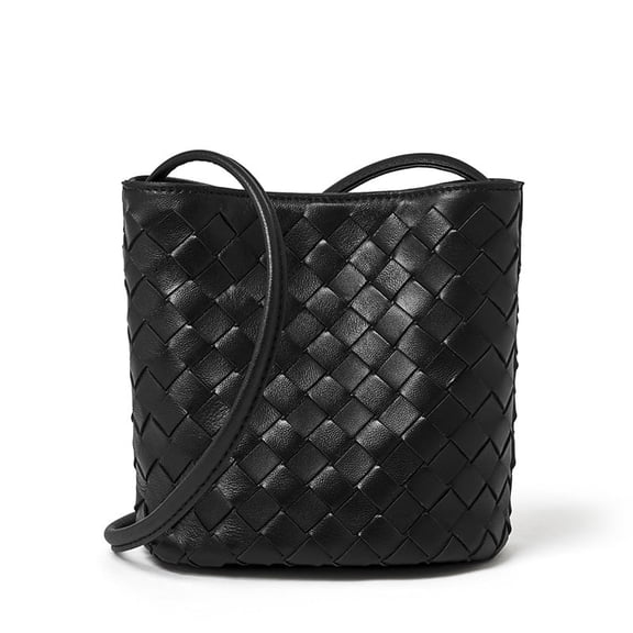 Genuine Leather Women's Shoulder Bag Lambskin Crossbody Purse Woven Bag