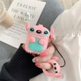thumbnail image 2 of LEWOTE Apple Apple AirPods 1 & 2 3D Anime Shockproof Earbud Case, Stitch Pink, 2 of 5