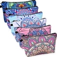thumbnail image 1 of 6 Pieces Makeup Bag Toiletry Pouch Waterproof Cosmetic Bag with Mandala Flowers Patterns, 6 Styles (Style 1) Style 1, 1 of 7