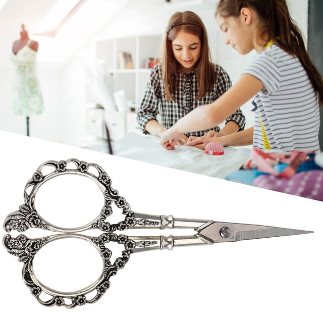 Vintage Sewing Crafts Scissors Flower Pattern Needlework Cutting Paper DIY
