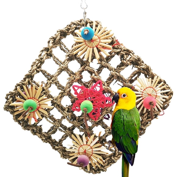 Juguete para loros, juguete de pared de algas marinas para loros pequeños, guacamayos, cotorras, pinzones y agapornis, 1 pieza