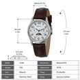 thumbnail image 6 of BERNY Dress Watches for Women, MultiFunction Leather Watch with Moon Phase, Day & Date Calendar, Stainless Steel Case, Easy to Read, Waterproof, Ladies Analog Quartz Wrist Watch (White), 6 of 7