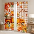 thumbnail image 2 of Manfei Harvest Pumpkin Child Blackout Curtains Set of 2 (52x84 Each), Rustic Truck Window Curtains, Vintage Buffalo Plaid Curtains and Drapes, Black Out Curtains Home Decor, 2 of 6