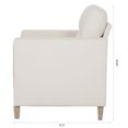 thumbnail image 6 of Farmhouse Accent Chair with Arms, Oversized Upholstered Armchair with Wood Legs, Single Sofa Chair for Living Room, Bedroom, Beige, 6 of 8