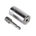 thumbnail image 1 of Universal socket spanner Acier Chromé vanadium Pouce Métrique Chromé 7-19mm Prise Multifonctionnelle Ensemble de 2 Pcs [socket + Récepteur], 1 of 10