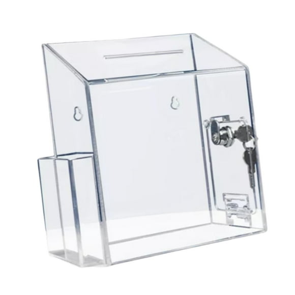 Buzón de sugerencias,Buzón de sugerencias Buzón de comentarios Buzón de votación con cerradura,Contenedor portátil para almacenamiento de urnas de acrílico,Estuche para tarjetas de