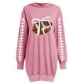 thumbnail image 4 of Dasayo Plus Size Dress Women Pink Football Pockets Hooded Sweatshirt Dress Lady Dresses under $ 10 XL, 4 of 4
