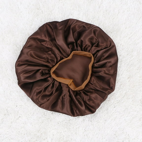 ROSENICE Jumbo Bonnet 1Set Imitation Hair Protection Cap for Shower and Sleep in Coffee