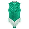 thumbnail image 4 of Womens Metallic Samba Tango Latin Dance Fringed Bodysuit Shiny Sequins Sleeveless Tassel Leotard Woman Cheerleading Costumes, 4 of 7