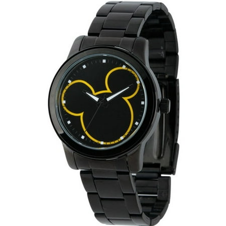 Mickey Mouse Men's Casual Alloy Case Watch, Black Bracelet