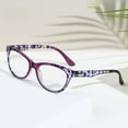 thumbnail image 5 of 3 Pairs of Purple Trendy Fashion Reading Glasses Cat Eye Presbyopic Glasses Anti-Blue Light Spring Hinge Readers +3.00 for Women HD, 5 of 5