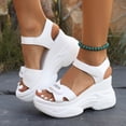 thumbnail image 2 of Hinvhai Women's Summer Walking Sandals Platform Ankle Strap Shoes Comfortable Casual Wedge Sandals White 9(42), 2 of 9