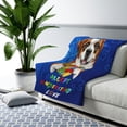 thumbnail image 3 of Autism Awareness Saint Bernard Accept Understand Love Cozy Sherpa Blanket St Dog Lover Warm Soft Throw Blanket - 12003, 3 of 5