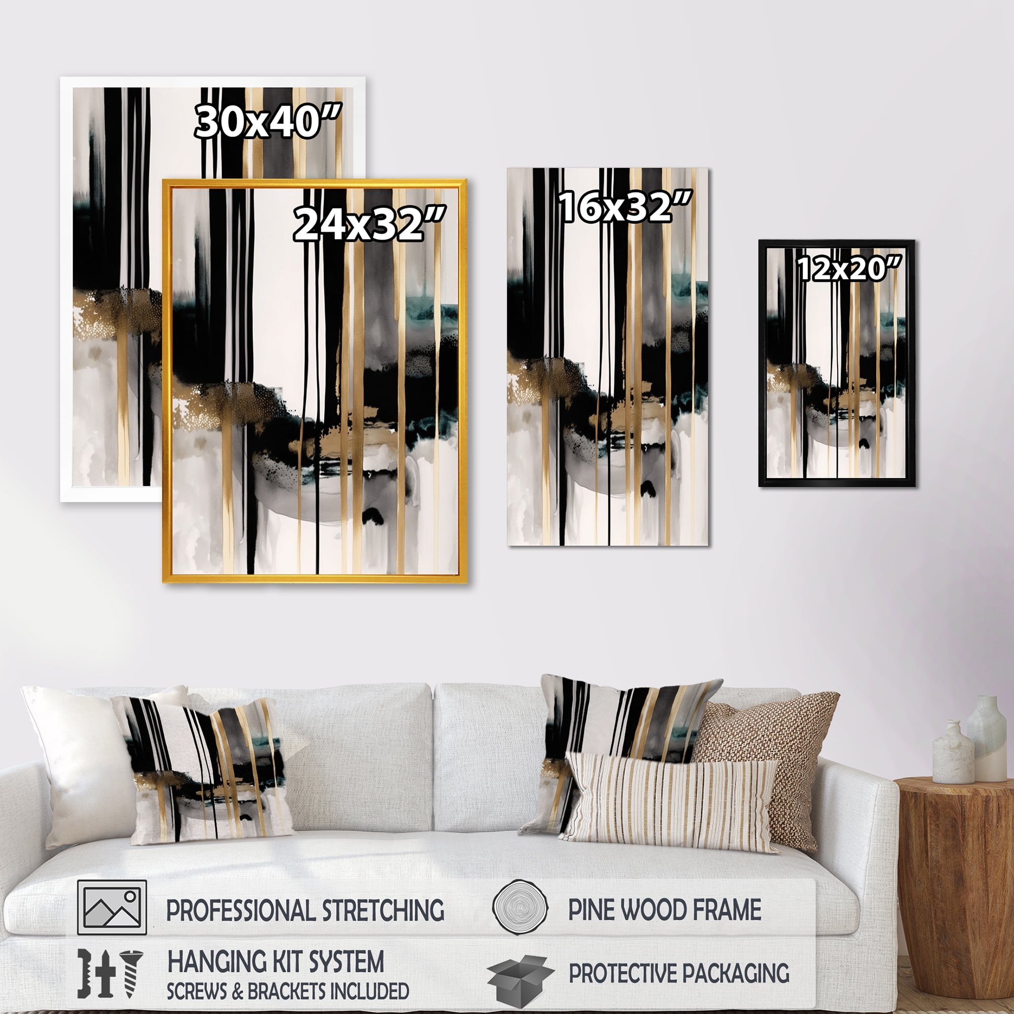 Designart Abstract Transitional Shapes IV Canvas Wall Art