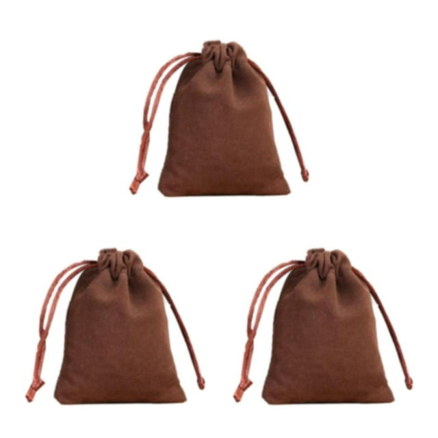 Minnieouse Estuche para joyas Bolsas con cordón Pendientes Anillos Empaquetado Regalos Artesanías Regalos Bolsillo sólido Café-8*10 Type1 NO1