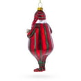thumbnail image 3 of Santa in Striped Pajamas Glass Christmas Ornament, 3 of 4