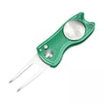 thumbnail image 1 of 2xGolf Pitch Divot Repair Switchblade Ball Marker Groove Cleaner Verde Sunnimix chuleta de golf, 1 of 8