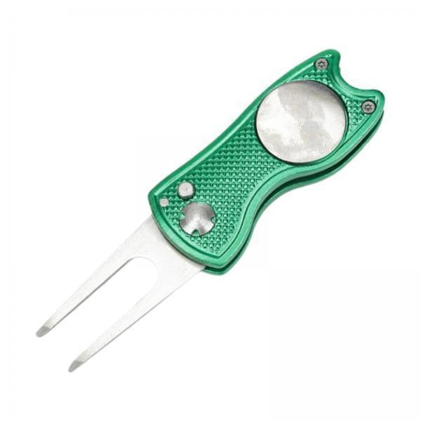 2xGolf Pitch Divot Repair Switchblade Ball Marker Groove Cleaner Verde Sunnimix chuleta de golf