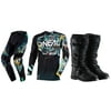 Oneal Mayhem-Lite Savage Black/Green Jersey Pant Boots Combo