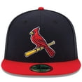 thumbnail image 2 of Men's New Era Navy/Red St. Louis Cardinals Alternate 2 Authentic Collection On-Field 59FIFTY Fitted Hat, 2 of 6