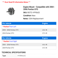thumbnail image 2 of Engine Mount - Compatible with 2004 - 2006 Pontiac GTO 2005, 2 of 2