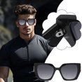 thumbnail image 4 of Gafas de sol cuadradas exageradas personalizadas, modernas, para viajes, con protección solar, ultratransparentes, retro, combinables, 4 of 7