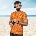 thumbnail image 4 of Wukai Orange Glitter Print Men's Short-Sleeved Mesh T-Shirt,Quick-Dry Short Sleeve Workout T-Shirt-Small, 4 of 8