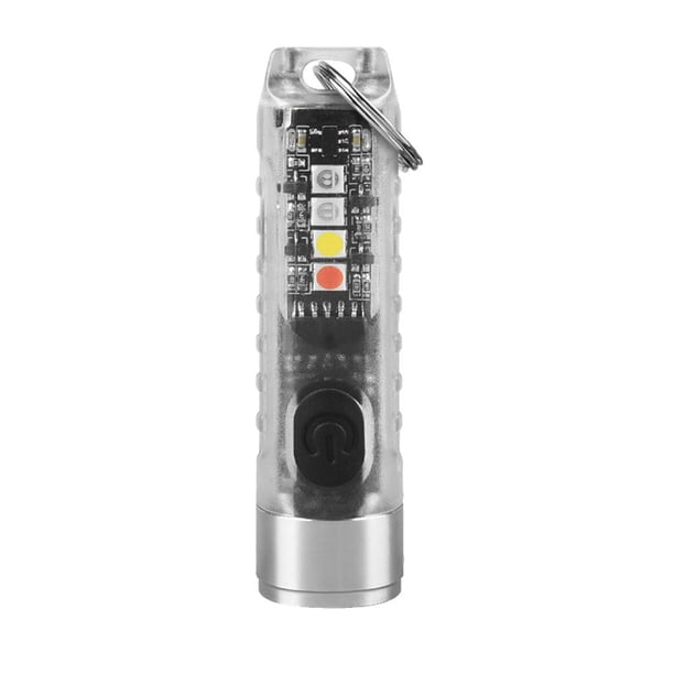 Llavero 10 Engranajes Antorcha Ajustable Mini para Acampar () Blanco