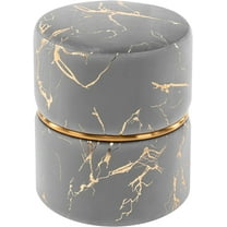 DUHOME Modern Round Velvet Ottoman Footrest Vanity Stool Bronzed Fabrics Padded Stool for Living Room, Bedroom Grey