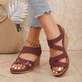 thumbnail image 2 of Wedge Dressy Sandals for Women 2025 Summer Fashion Casual Leather Peep Toe Platform Heeled Dress Work Sandals, 2 of 7