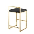 thumbnail image 2 of Inspired Home Modern Tevin Gold Base Upholstered  Counter Stool, (sets of 2), Black, 2 of 6