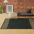 thumbnail image 4 of GRUHUM Jute Area Rug 6x9 ft- Natural Fibre Black Rectangular Leather Handwoven Boho Farmhouse Soft Braided Rustic Vintage Eco Friendly Rug -Indoor Outdoor Livingroom Kitchen Hallways Enterways 6x9 ft, 4 of 10
