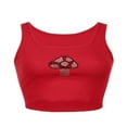 thumbnail image 3 of Women Rhinestone Camisole Y2K Mushroom Pattern Crop Tank, 3 of 8