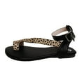 thumbnail image 4 of VerPetridure Women's Sandals Summer Casual Toe Flat Buckle Leopard Sandals Thick-soled Fish Mouth Sandals And Sandals, 4 of 5