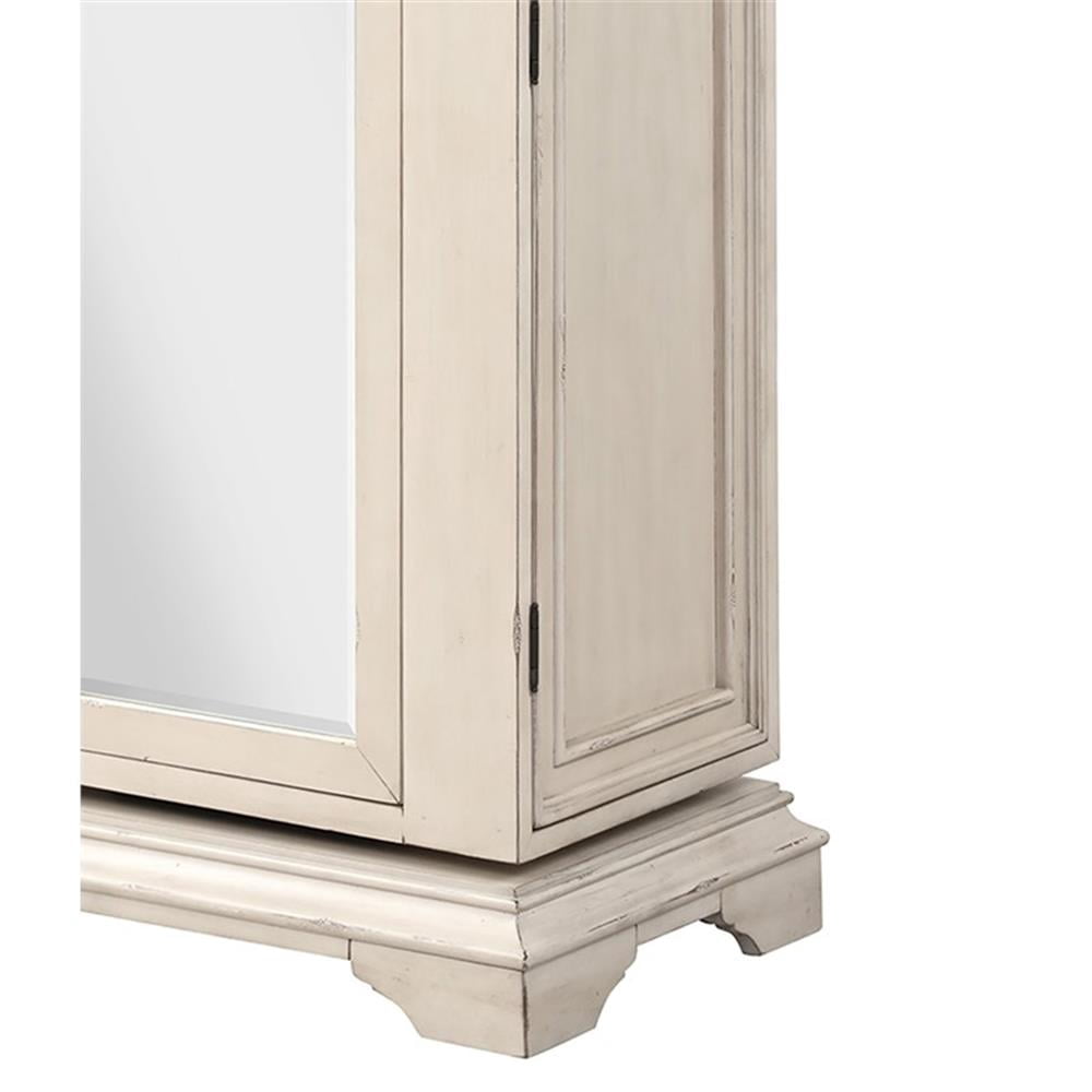 New Classic Furniture Anastasia 6-Drawer Wood Chest with Mirror, White