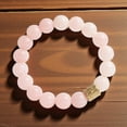 thumbnail image 6 of Pink Quartz Genuine Semi Precious Beaded Stretch Bracelet 12mm Natural Gemstone Jewelry, 6 of 8