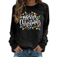 thumbnail image 1 of Camisas Navideñas Moda Navideña Mujer Casual Manga Larga O-Cuello Impreso Señoras Sudadera Tops Odeerbi ODB121350, 1 of 4