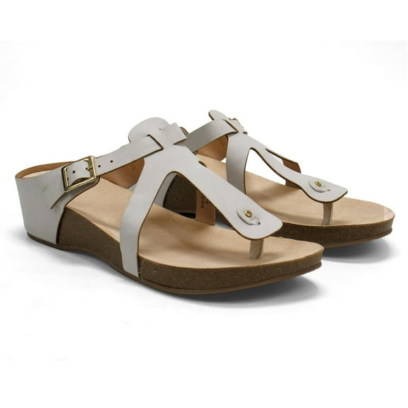 Journee Collection Women's Navara T-Strap Sandal, Grey,8 M US