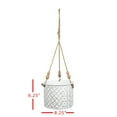 thumbnail image 5 of 6.25" x 8.25" Aaliyah Small Geometric Pattern Metal Indoor Hanging Planter with Jute Rope & Decorative Wood Beads, 5 of 6