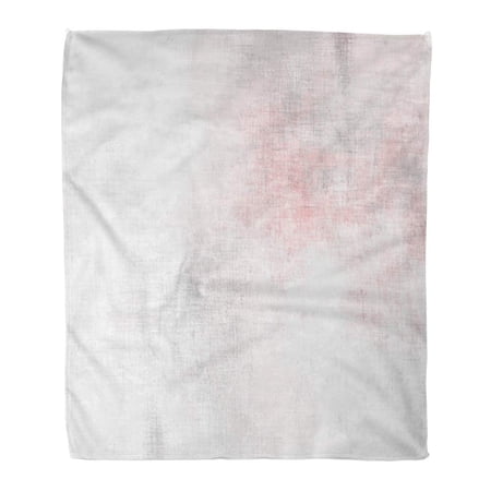 SIDONKU Throw Blanket Warm Cozy Print Flannel Gray Vintage Watercolor White Grey Pink Abstract Pale Painting Pattern Comfortable Soft for Bed Sofa and Couch 58x80 Inches