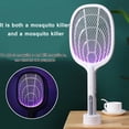thumbnail image 2 of Bug Zapper, Killer - Matamoscas Eléctrico Recargable Por USB para El Hogar, Exteriores, Rejilla de 3000 V, Luz LED, Seguro Al con Malla blanco Baoblaze raqueta de bug zapper, 2 of 8